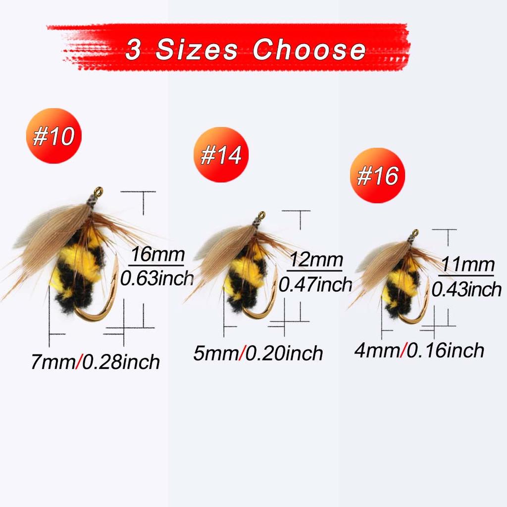 18 шт. 2 смешанных стиля приманки для ловли форели нахлыстом сухие мушки желтая приманка для мотылька и шмеля с коробкой для мух