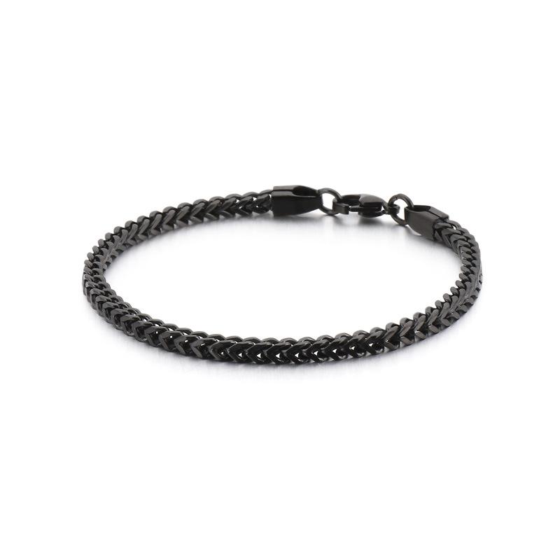 Japan and Korea Trend Versatile Stainless Steel Front and Back Chain Men's Bracelet Creative Retro Hipster Titanium Steel Accessories