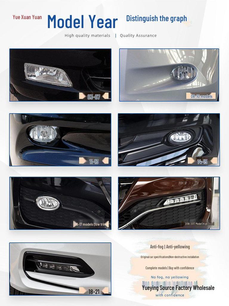 03-08 Accord 7-10 поколений Сборка переднего бампера с противотуманной фарой и дневным ходовым огнем