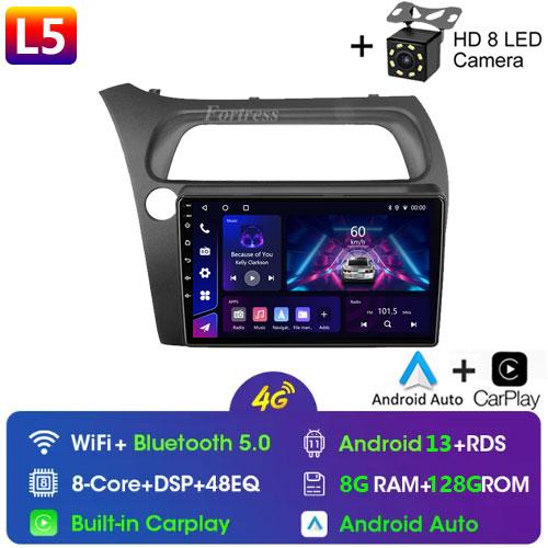 Для Honda Civic Хэтчбек 2006-2011 Android 12 Автомагнитола Мультимедиа Видео Навигация 2 Din Стерео DVD Головное устройство Динамик Carplay