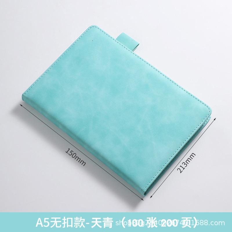 Customized A3 Hardcover Leather Bound Notebook with Logo Buckle 100 Sheets Thermal Binding for Office Business Meetings Record