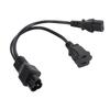 Power Plug Cable 30cm Y Shape IEC320 C6 Male To C13 and Nema 1‑15R Female Adapter Cable