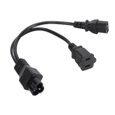 Кабель питания 30 см Y-образной формы IEC320 C6 вилка на C13 и Nema 1-15R розетка кабель-адаптер