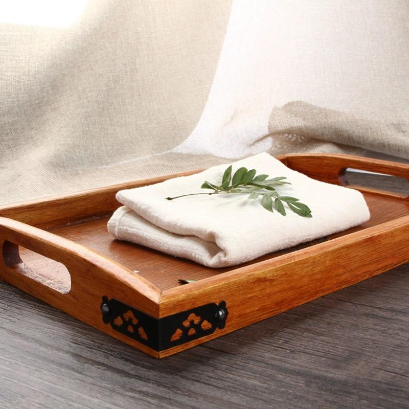 Японская деревянная десертная тарелка прямоугольная семейная гостиничная чайная сервиз для гостиной сервировочный набор чашка для чая ручная деревянная чайная тарелка