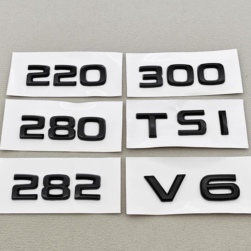AAABV1 3D ABS Car Letters Logo V6 TSI 280 300 Sticker Rear Trunk Badge Emblem Decals For SKODA Octavia RS Combi Superb Kodiaq GT VRS