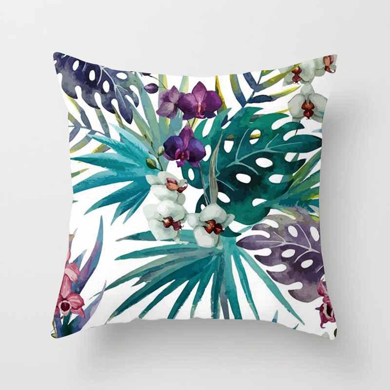 Tropical Plants Pillow Case Polyester Decorative Pillowcases Green Leaves Throw Pillow Case Kussensloop Almohada Poszewka Zt306