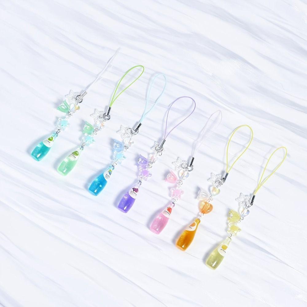 Sweet Girl Phone Lanyard Drink Bottle Phone Chain Kawaii Y2K Phone Pendant Bag Keychain