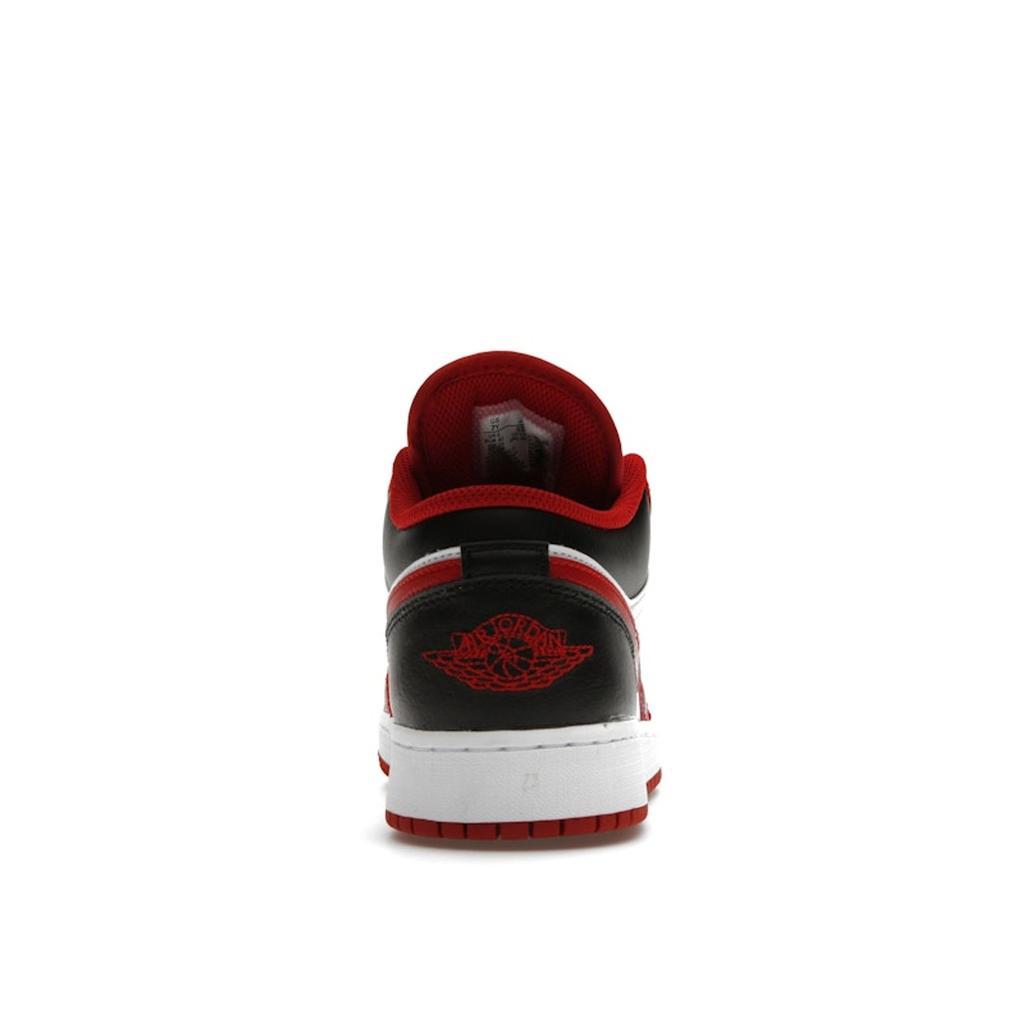 Air Jordan 1 Low GS Reverse Black Toe Kids Sneakers Red White Gym-Red 553560-163