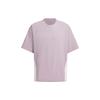 Future Style Woven T-Shirt With Brand Logo Color Block Patchwork Men Tops Purple Pink JI9868