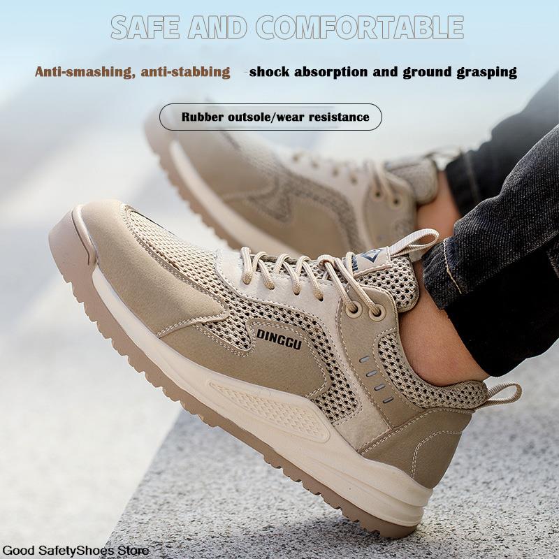 Дышащая сетчатая защитная обувь для мужчин для работы кроссовки противоударные неразрушимые туфли легкие стальные носки рабочая обувь для мужчин обувь