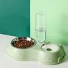 Pet Cat Bowl Automatic Feeder Water Dispenser Dog Cat Food Bowl with Drinking Raised Stand Double Dish Bowls for Cats Dogs Pet