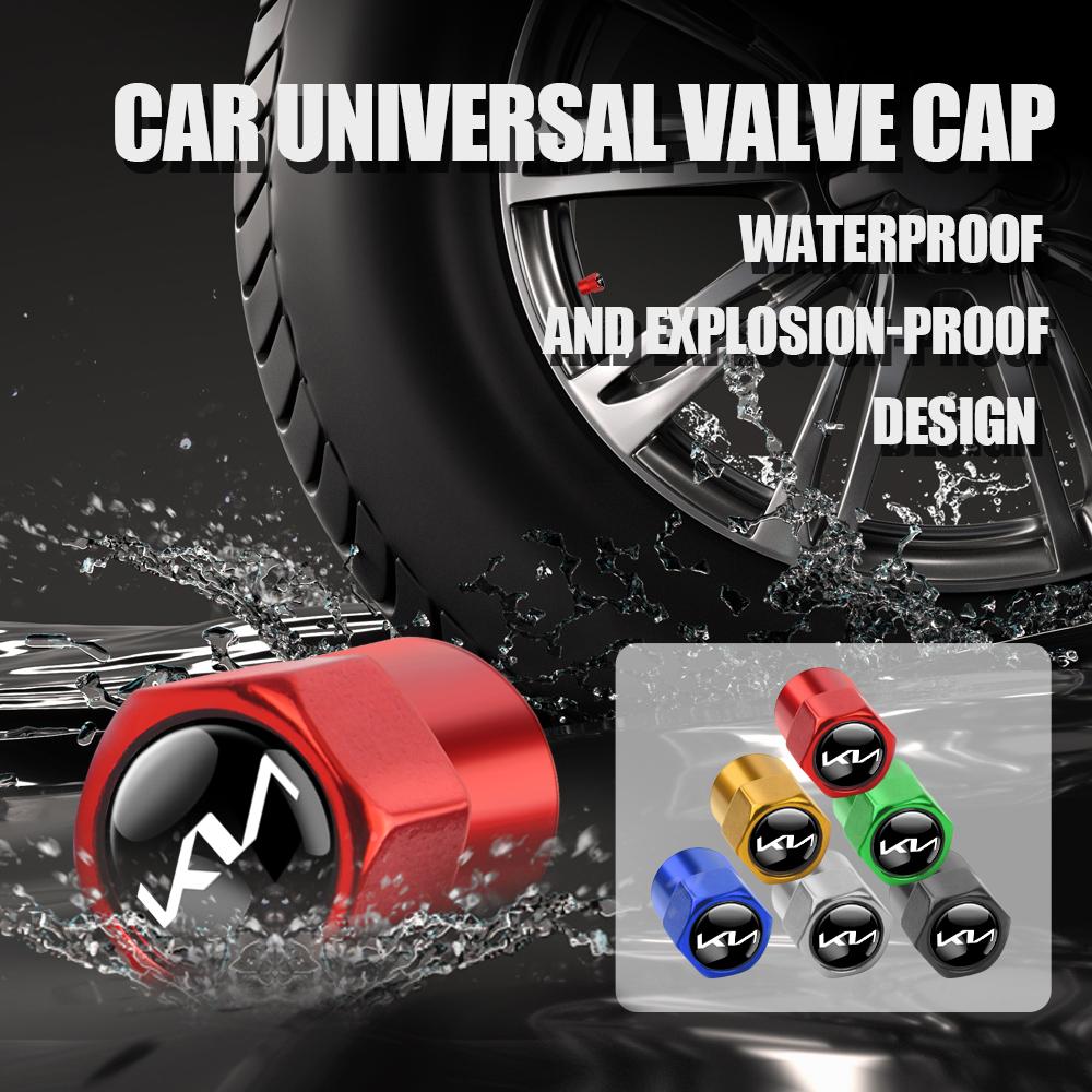 Car Tire Valve Caps Auto Accessories for Kia Sportage Rio Sorento Soul Picanto Optima Ceed Forte Cadenza Cerato K1 K2 K3 K4 K5 K