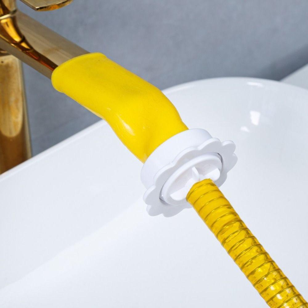 Flexible Adjustable Shower Hose Faucet Extension Slip-On Silicone Adapter Elastic Hose Portable ABS Quick Shower Hose DIY