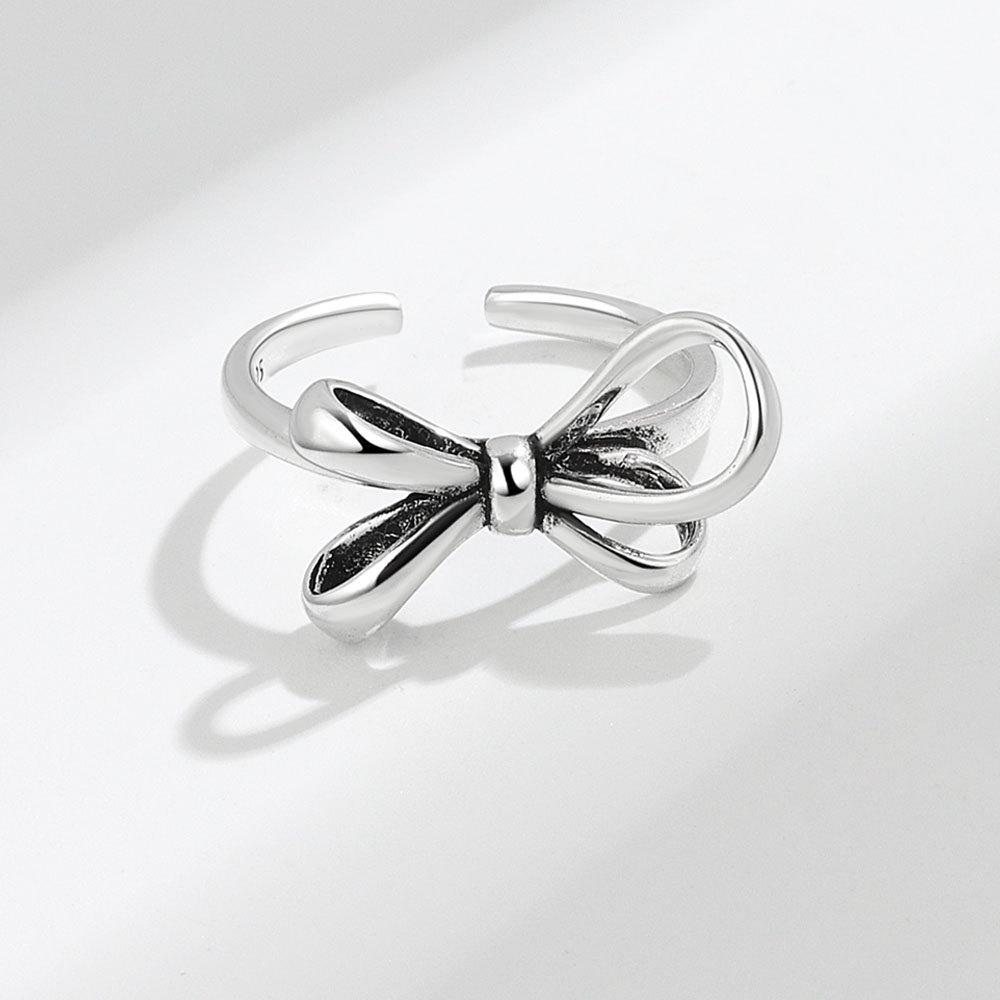 Geometric Glossy Concave Convex Shaped Ring Female Niche Design Personality High Sense Finger Ring Ins Cold Temperament Opening Index Finger Ring