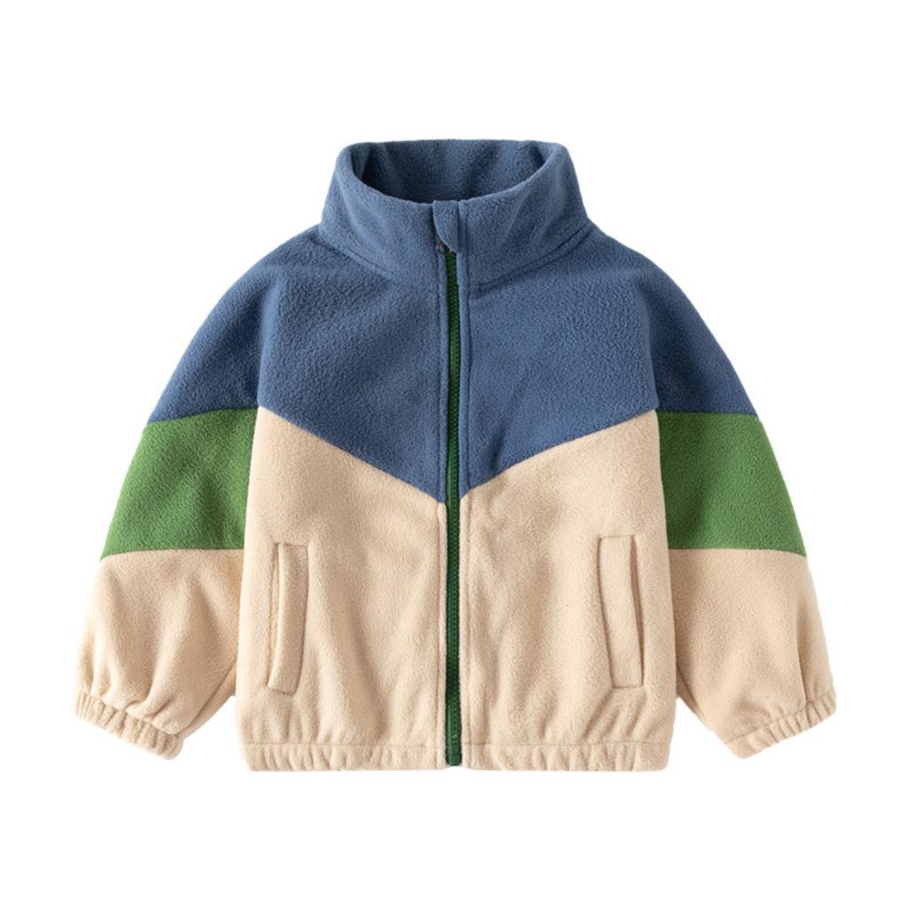 Winter Children's Boys' And Girls' Baby's Fleece Coat Color Blocked Casual Coat