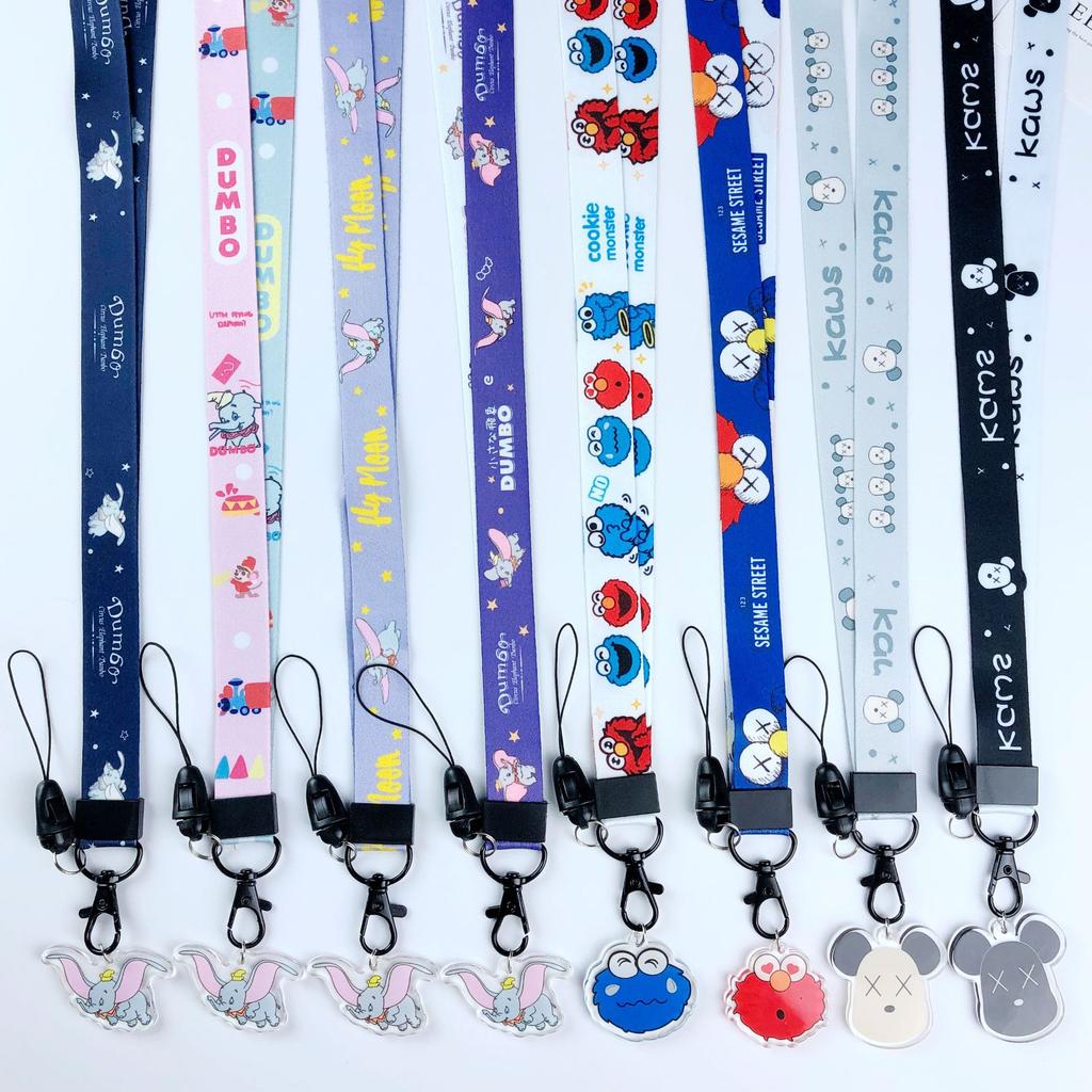 Cartoon Mobile Phone Lanyard, Cute Pendant, Wide And Flat Braided Belt, Lanyard, Key, Badge, Card Cover, Neck Lanyard.