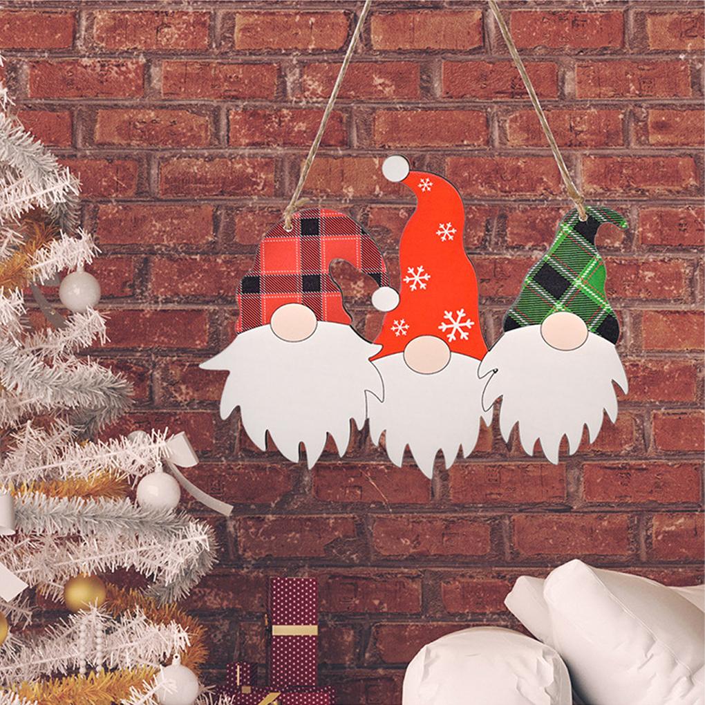 Рождественский гном подвесное украшение табличка на дверь внутренняя наружная сцена макет стены окно деревянная вывеска подвеска праздничный кулон