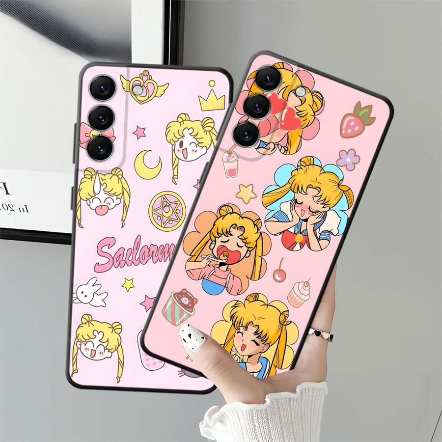 Чехол для Samsung Galaxy A25 A71 A51 A73 A32 A24 A55 A35 A36 A23 A53 A26 A72 A41 A22 A52 Черный Мягкая Накладка на Телефон Сумасшедший Сейлор Мун