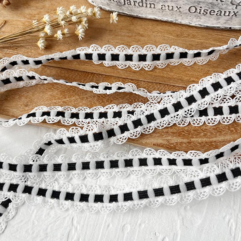 Черная кружевная органза для самостоятельного изготовления одежды и аксессуаров - украшение горловины и подола юбки