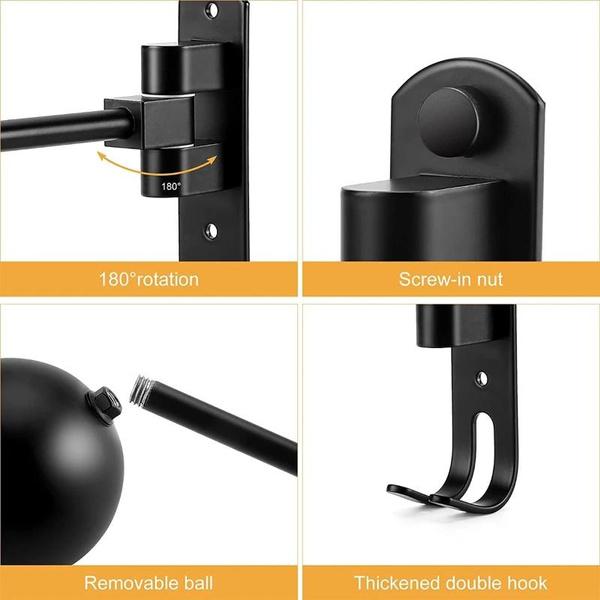 Настенный держатель для шлема для мотоцикла, вращающийся на 180 градусов, с двойным крючком, держатель для шлема для велосипеда