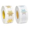 500pcs/roll Snowflake Envelope Stickers Glitter Round Christmas Labels Winter Holiday Envelope Scrapbook Seal Decor For Journal
