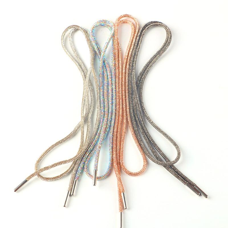1 шт., шнурки для обуви со стразами, роскошные радужные бриллиантовые шнурки для обуви, кроссовки, круглые шнурки, 100 см