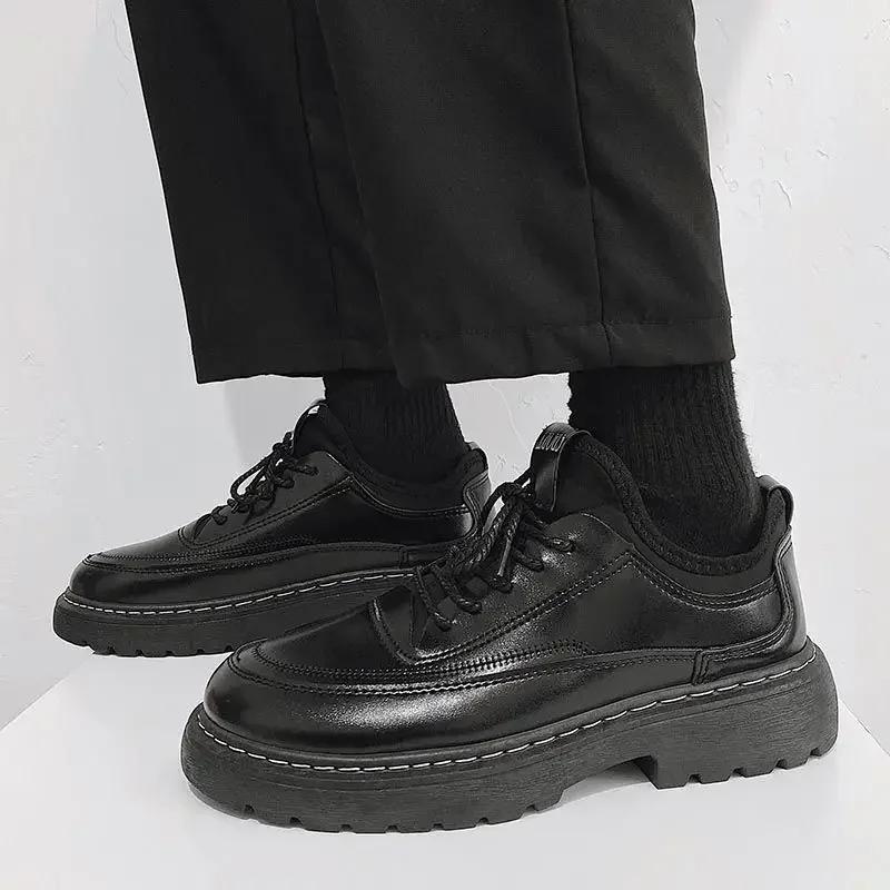 Модная черная деловая обувь из кожи, лоферы, мужская формальная мода 2024, размер 45, классическая оригинальная мужская повседневная обувь, дизайнерские слипоны из ПУ