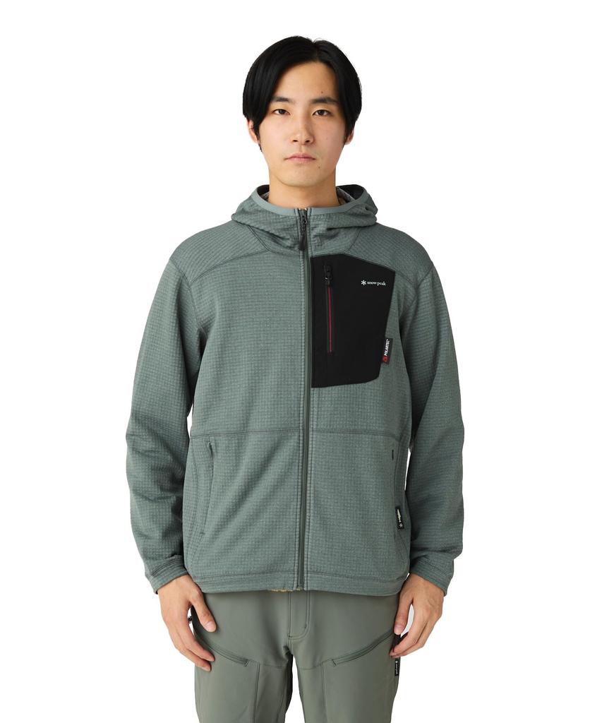 Snow Peak Polartec Power Grid Fleece Hoodie Hoodie GREY M SPF-JK-25AU907 (Men's/Women's)