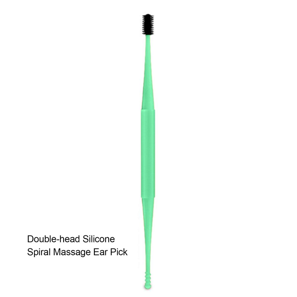 Силиконовый инструмент для чистки ушей с двойной головкой, спиральный тампон, инструмент для удаления ушной серы, палочки для чистки ушей