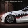 X-122 Great White Shark Car Door Pinstripe Sticker - Creative Shark Mouth Design
