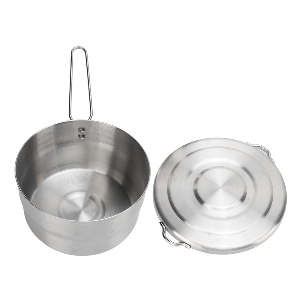 1,5 л походная кастрюля из нержавеющей стали 304 со складной ручкой, устойчивая походная кастрюля с крышкой для использования на открытом воздухе