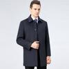 Men's New Cashmere Coat Lapel Woolen Wool and Cotton Mid-length Windbreaker Middle-aged Casual Autumn and Winter Coat