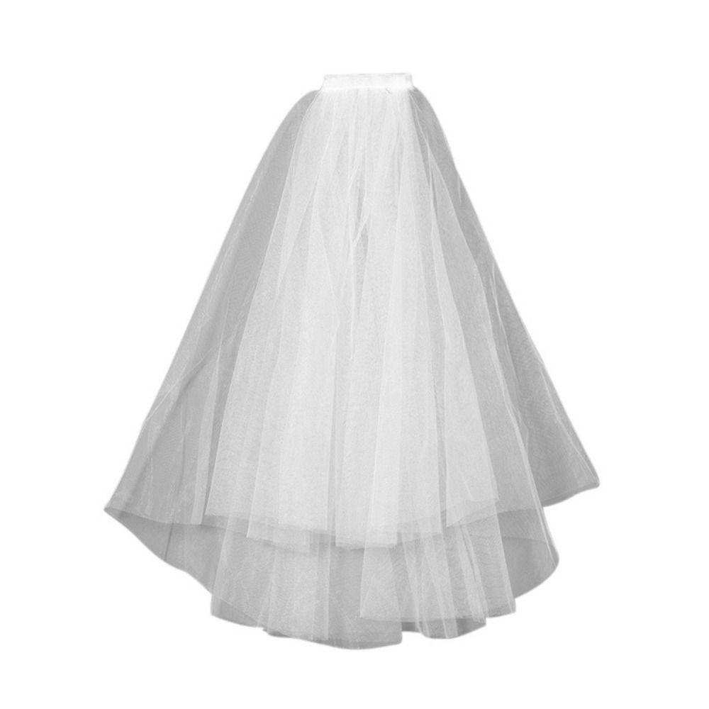 White Bridal Veil Lace Edge Women's Tulle New Wedding Veil