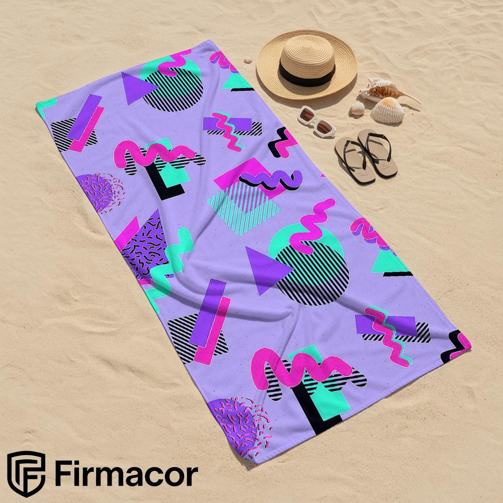 Memphis Shape Soft Portable Travel Towel Unisex Ultra Lightweight Microfiber Oversized Sand Free Quick Dry Beach Towel