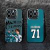 Чехол для телефона Sharks Macklin Celebrini для iPhone 16 17 15 14 12 13 Pro Max Черный цвет Ударопрочный чехол