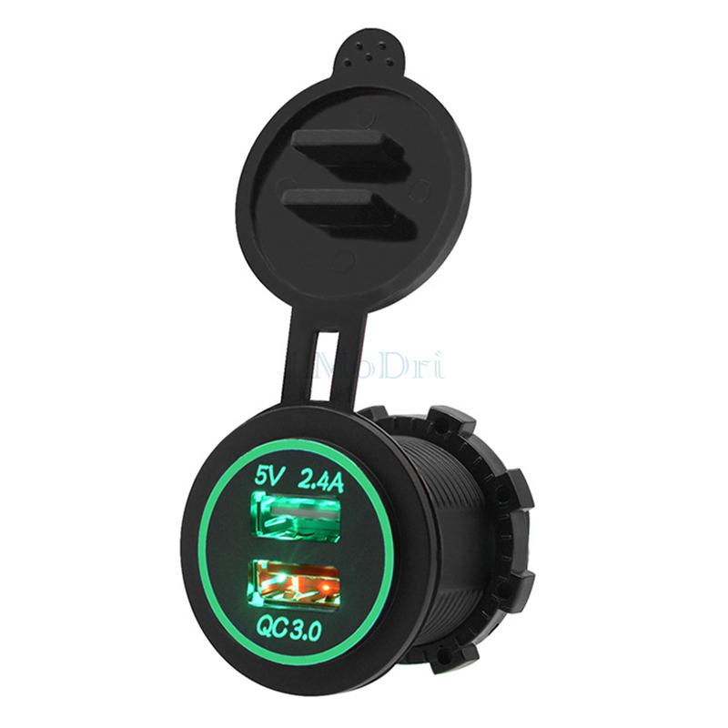 LMoDri Новый Мотоцикл RV Супер Быстрая Зарядка QC 3,0 Dual USB Авто ATV Зарядное Устройство Для Телефона Водонепроницаемая Лодка Яхта Планшет GPS Quick