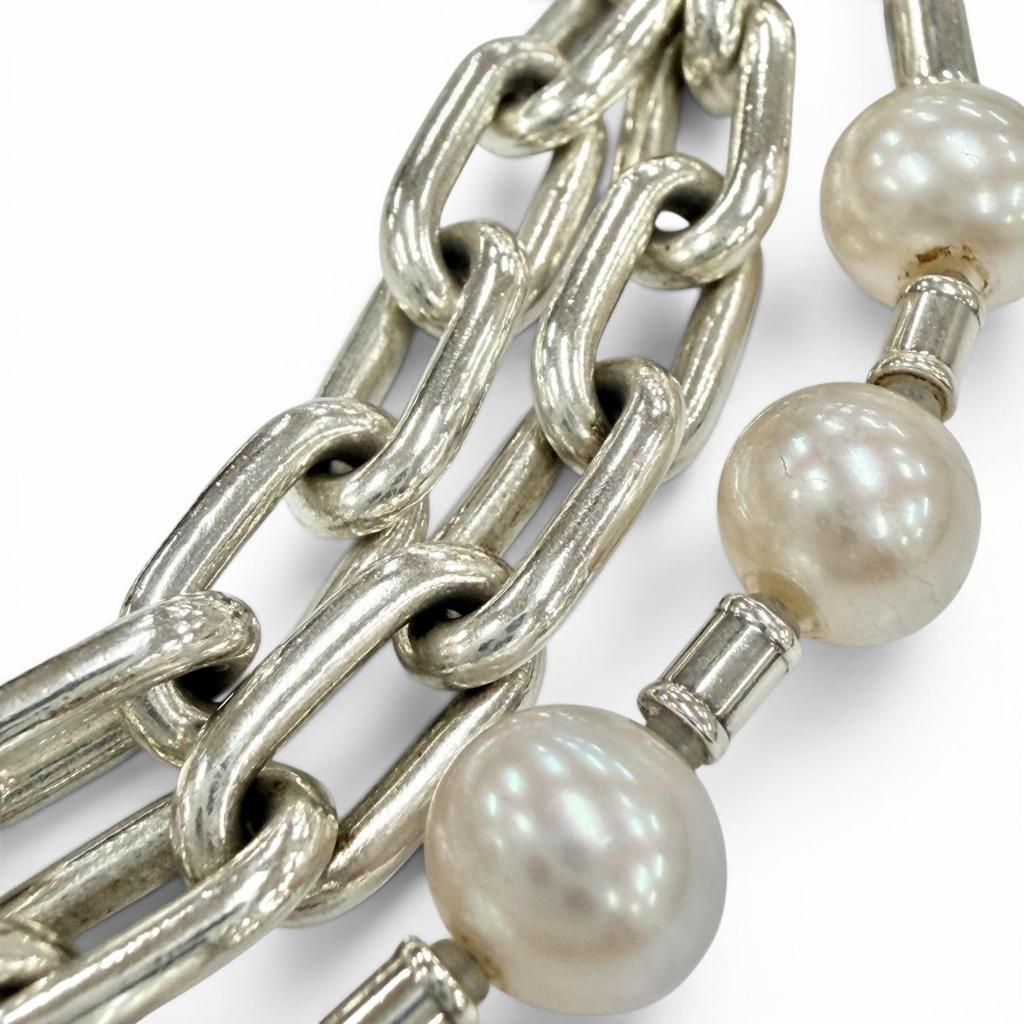 Very Good TIFFANY&Co. bracelet Pearl Rock Silver AG925 Women Used