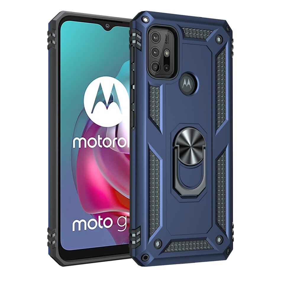Бронированный чехол для Motorola Moto G Pure G50 G60 G20 G30 E7 G40 Fusion G100 Stylus G8 G9 One 5G Ace Play Power с магнитным кольцом