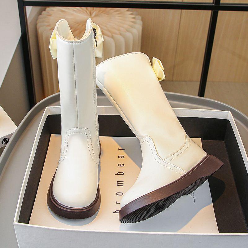 Retro Fashion Girls Short Boots New Velvet Winter Princess Shoes British Style Children's Boots