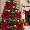 Bow Christmas Tree Bows Solid Color Xmas Gift Box Bow Xmas Hanging Pendant  Holiday