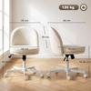 Home Office Chair Height-Adjustable Desk Chair with Chenille Look, Vanity Chair with Rocking Function Cream