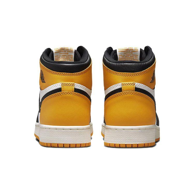 Детские кроссовки Air Jordan 1 Retro High OG GS Yellow Toe Taxi Black Sail 575441-711