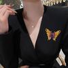 Брошь из сплава, капающая маслом, блестящие стразы в форме бабочек, значок, свитер, шляпа, сумка, значок, модный аксессуар