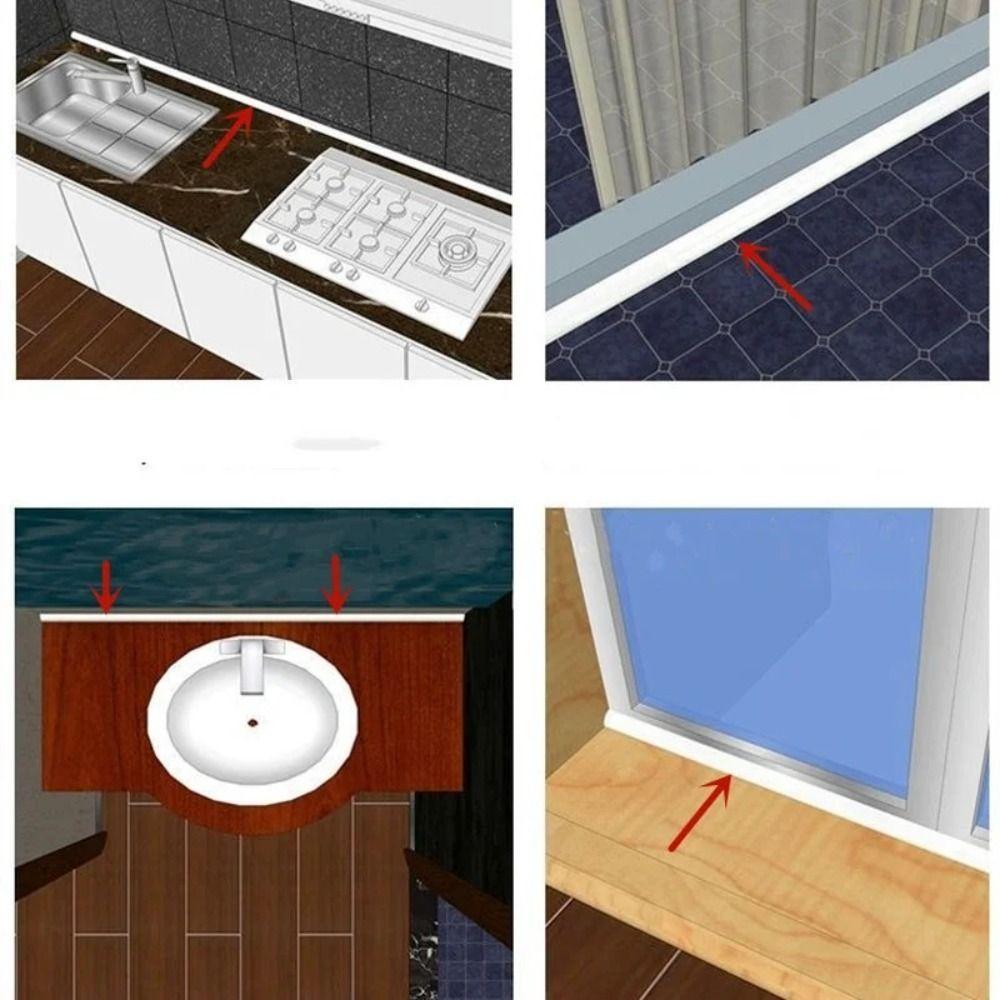 Самоклеящиеся Разделители для Кухонной Столешницы Защита от Затопления Водоудерживающая Полоса Ванная