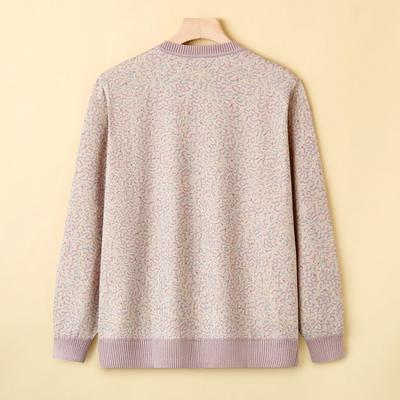 Женские рубашки и топы для среднего и пожилого возраста Рубашки для нижнего слоя для среднего возраста Весенне-осенние модные рубашки с круглым вырезом для мамы Универсальные длинные рукава