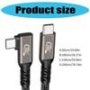 Кабель USB C 90 градусов для передачи данных 40 Гбит/с Синхронизированный дисплей 8K UHD Подходит для ноутбуков планшетов Быстрая зарядка Передача данных