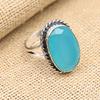 Blue Chalcedony Gemstone Handmade 925 Sterling Silver Wedding Jewelry Ring