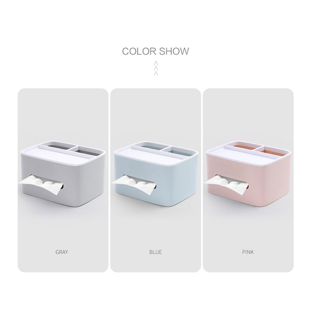 Multifunctional Facial Tissue Box Cover Napkin Holder Dispenser Storage Box Case Caddy Organizer with Removable Jewery Tray for Vanity Countertops