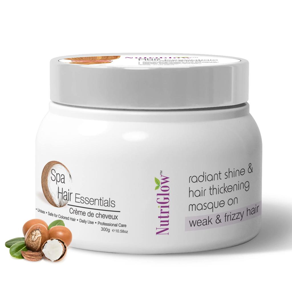 Крем Nutriglow для спа-ухода за волосами с формулой для объема и фиксации блеска для слабых и пушащихся волос, 300 г