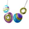 [H9016] - Turquoise Purple 'Coloring' Designer Necklace